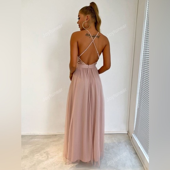 Dusty Rose sequin formal dress - Picture 3 of 6